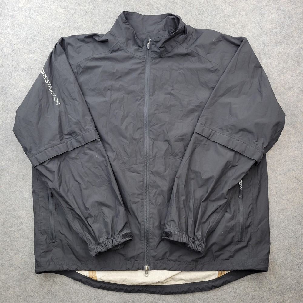Zero‎ Restriction Jacket Mens 2XL Black Full Zip Golf Windbreaker Tour Series